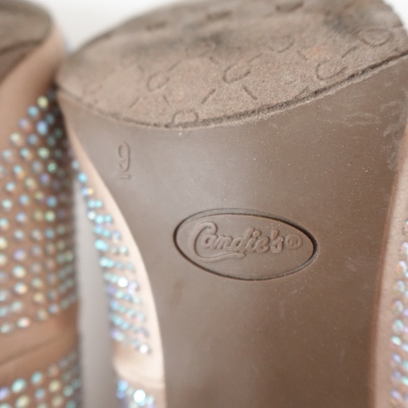Candie's Rhinestone Embellished Pointed Toe Heels Size 9 Party Wedding - Picture 10 of 11
